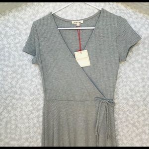 Waffle knit wrap dress